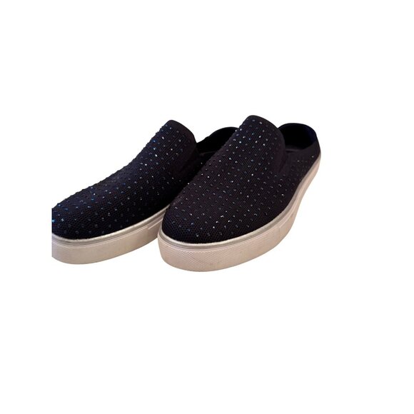 Kenneth Cole Reaction Bonnie Size 7.5 EU 38 Mule Navy Stretch Fabric Embellished - Picture 3 of 13